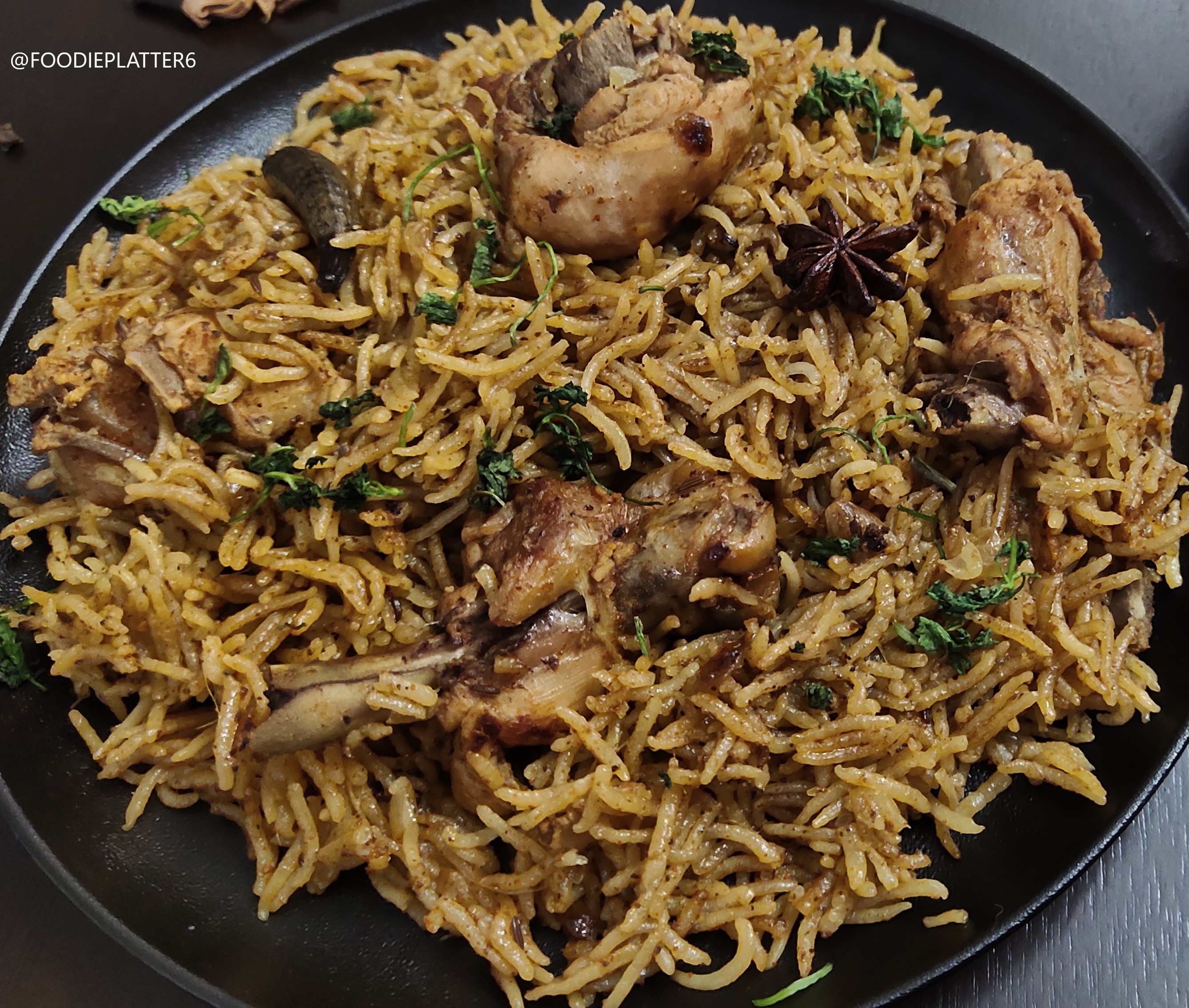 Pressure cooker chicken pulao